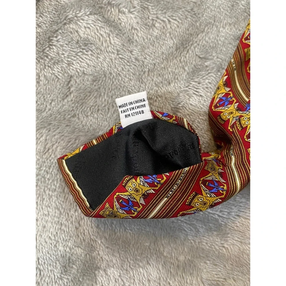 The Metropolitan Museum of Art Tie Red Silk Tiki Band of Brothers Colorful Artsy